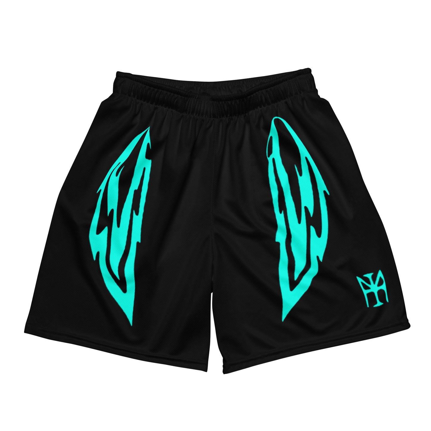 Wings Shorts - Black w/ Baby Blue