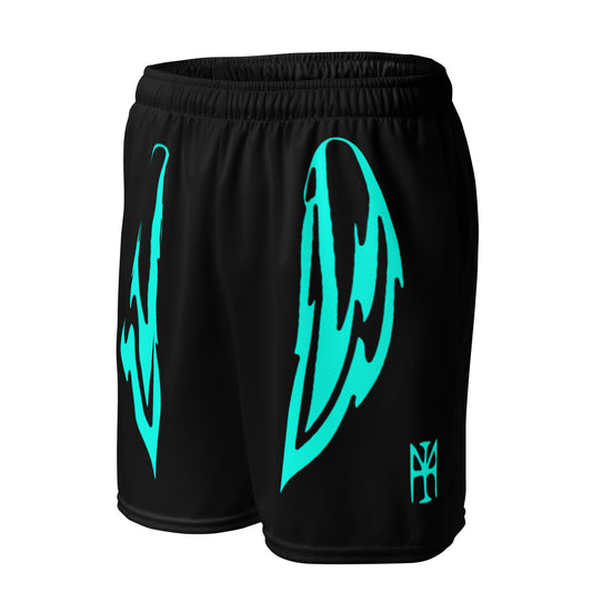 Wings Shorts - Black w/ Baby Blue